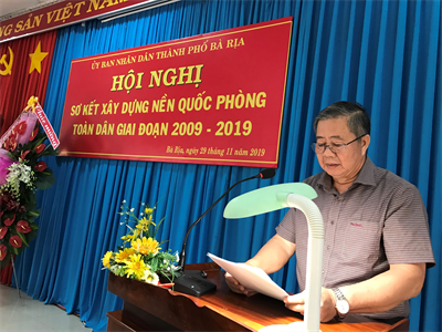 Thành phố Bà Rịa, tỉnh BR-VT sơ kết 10 năm xây dựng nền quốc phòng toàn dân giai đoạn 2009 – 2019