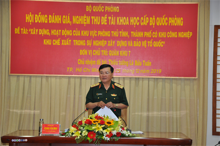 Bộ Quốc phòng nghiệm thu đề tài khoa học