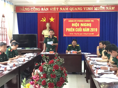 Đảng ủy Phòng Chính trị, Bộ CHQS tỉnh BR-VT triển khai Nghị quyết lãnh đạo thực hiện nhiệm vụ năm 2020