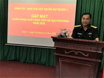 Quận 1, thành phố Hồ Chí Minh gặp mặt quân nhân xuất ngũ năm 2020