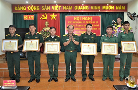Đội K70: Sơ kết thực hiện nhiệm vụ tìm kiếm, quy tập hài cốt liệt sỹ đợt 1 giai đoạn XIX