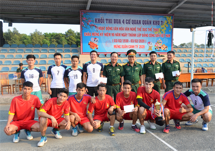 Khối thi đua 4 cơ quan Quân khu 7 thi đấu giải bóng chuyền chào mừng Xuân Canh Tý 2020