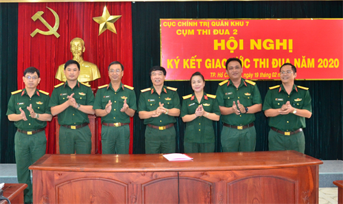 Cụm thi đua 2 Cục Chính trị Quân khu 7 ký kết giao ước thi đua năm 2020