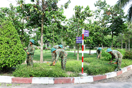 Cảnh quan môi trường “Xanh, sạch, đẹp” - Góp phần nâng cao đời sống văn hóa, tinh thần cho bộ đội