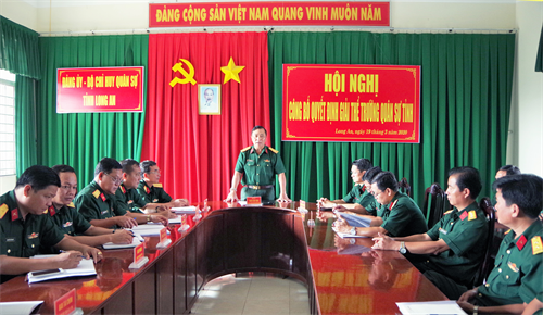 Bộ CHQS tỉnh Long An công bố quyết định giải thể Trường Quân sự tỉnh