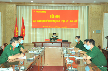 Bộ Tổng Tham mưu giao ban trực tuyến nhiệm vụ huấn luyện Quý I năm 2020