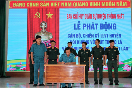 LLVT huyện Thống Nhất, tỉnh Đồng Nai nói không với thuốc lá