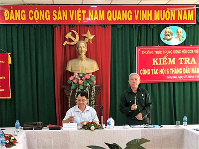 Trung ương Hội Cựu chiến binh Việt Nam kiểm tra Hội Cựu chiến binh tỉnh Đồng Nai