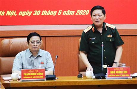 Đoàn công tác của Ban Bí thư Trung ương Đảng làm việc với Ban Thường vụ Quân ủy Trung ương
