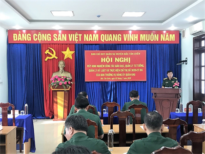 Ban CHQS huyện Bắc Tân Uyên (Bình Dương) rút kinh nghiệm công tác giáo dục, quản lý tư tưởng