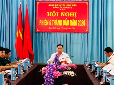 Đảng ủy Quân sự huyện Long Điền, tỉnh Bà Rịa-Vũng Tàu hội nghị phiên 6 tháng đầu năm 2020