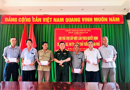 Thành phố Bà Rịa, tỉnh Bà Rịa-Vũng Tàu chi trả chế độ chính sách cho người có công với cách mạng