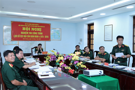 Nghiệm thu công trình khoa học Lịch sử Cục Hậu cần Quân đoàn 4