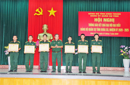 Đảng bộ Quân sự tỉnh Bình Thuận thông báo nhanh kết quả Đại hội Đại biểu Đảng bộ Quân sự nhiệm kỳ 2020 – 2025