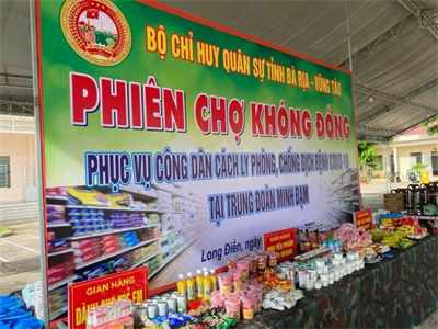 “Phiên chợ 0 đồng” phục vụ công dân đang cách ly tại Trung đoàn Minh Đạm