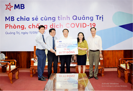 MB ủng hộ Quảng Trị 1 tỷ đồng chống dịch Covid-19