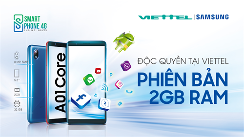 Cơ hội tháng 9 - Viettel bán Samsung Galaxy A01 Core chỉ 1.790.000 đồng