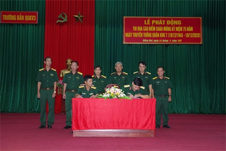 Trường bắn QGKV3 phát động thi đua kỷ niệm 75 năm ngày truyền thống Quân khu 7
