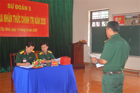 Sư đoàn 5 kiểm tra nhận thức chính trị năm 2020