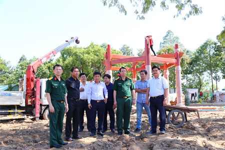 Kiểm tra tiến độ xây dựng Khu di tích lịch sử Quốc gia Đồn Long Khốt