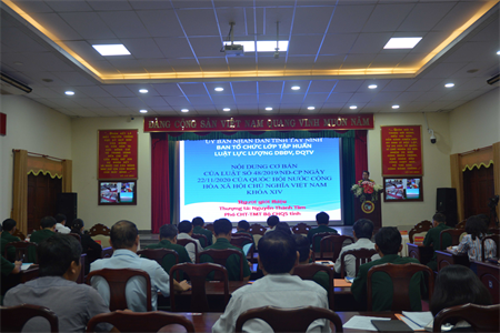 Tỉnh Tây Ninh tập huấn Luật Dân quân tự vệ, Luật Dự bị động viên