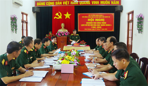 Nghiệm thu công trình “Lịch sử Bộ đội Hóa học Quân đoàn 4 (1965-2020)