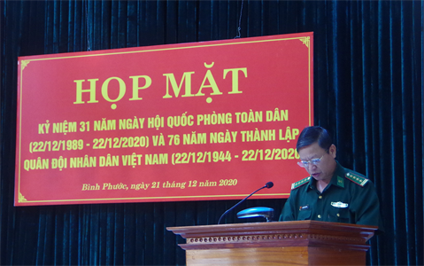 Bộ đội Biên phòng Bình Phước họp mặt kỷ niệm 76 năm Ngày thành lập Quân đội Nhân dân Việt Nam