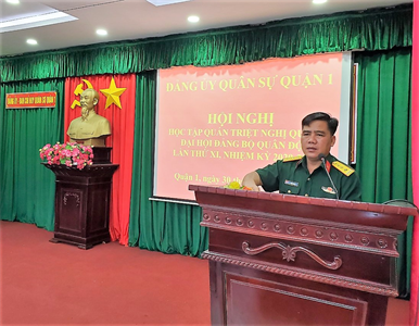 Đảng ủy Quân sự Quận 1 học tập nghị quyết Đại hội đại biểu Đảng bộ Quân đội lần thứ XI, nhiệm kỳ 2020-2025