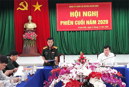 Đảng ủy Quân sự huyện Xuyên Mộc hội nghị phiên cuối năm 2020