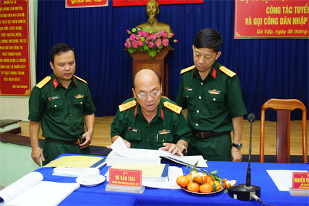 Quân khu kiểm tra công tác tuyển quân năm 2021 quận Gò Vấp