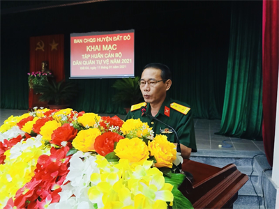 Ban CHQS huyện Đất Đỏ tập huấn cán bộ huấn luyện DQTV năm 2021