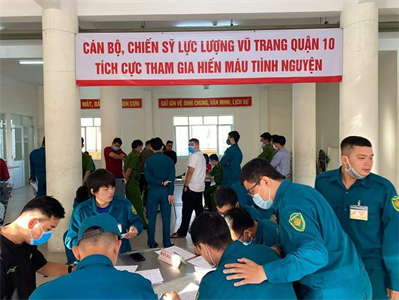 LLVT Quận 10 hiến máu tình nguyện