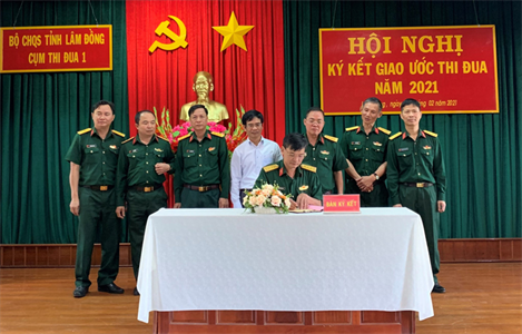 Cụm thi đua số 1 LLVT tỉnh Lâm Đồng ký kết giao ước thi đua năm 2021