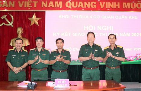 Khối thi đua 4 cơ quan Quân khu 7 ký kết giao ước thi đua năm 2021