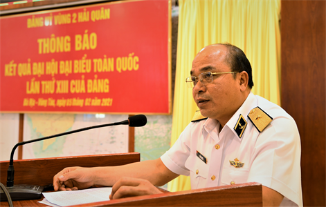 Vùng 2 Hải quân thông báo kết quả Đại hội XIII của Đảng