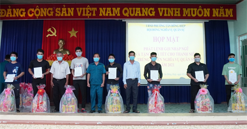 Phường Tân Đông Hiệp, TP.Dĩ An, tỉnh Bình Dương phát lệnh gọi công dân nhập ngũ năm 2021