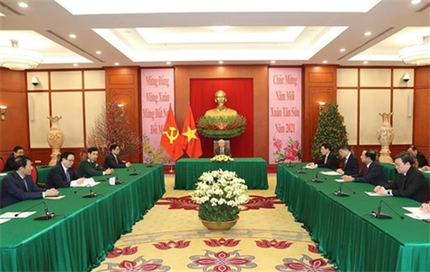 Tổng Bí thư, Chủ tịch nước Nguyễn Phú Trọng điện đàm với Chủ tịch Đảng Nước Nga thống nhất Dmitry Medvedev