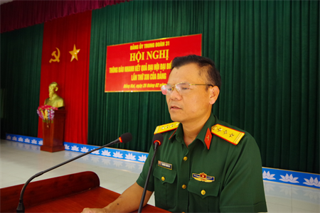 Trung đoàn 31, Sư đoàn 309, Quân đoàn 4 thông báo nhanh kết quả Đại hội đại biểu toàn quốc lần thứ XIII của Đảng