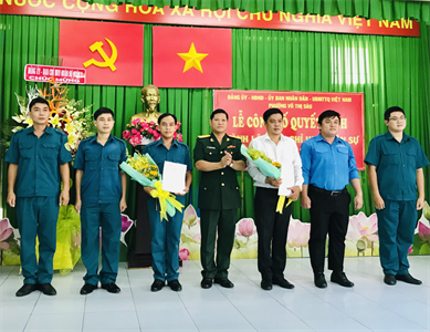Lễ công bố và trao quyết định thành lập Ban CHQS Phường Võ Thị Sáu, Quận 3.