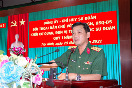 Thường vụ Đảng ủy Sư đoàn 5 đối thoại dân chủ quý 1 năm 2021