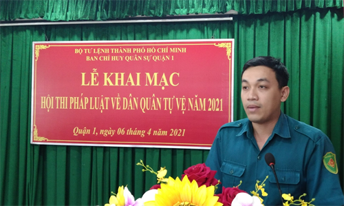 Quận 1 khai mạc hội thi pháp luật về dân quân tự vệ