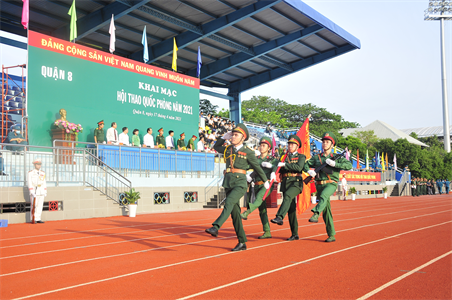 Hơn 1.000 cán bộ, chiến sĩ LLVT Quận 8 tham gia khai mạc Hội thao Quốc phòng