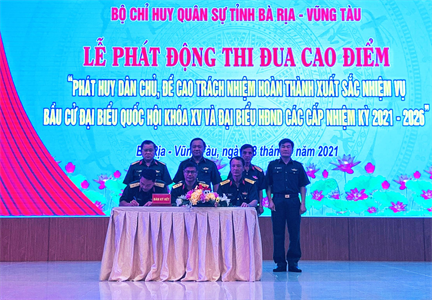 Bộ CHQS tỉnh Bà Rịa-Vũng Tàu phát động thi đua cao điểm thực hiện tốt bầu cử