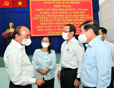 Chủ tịch nước Nguyễn Xuân Phúc quan tâm thúc đẩy hai huyện Hóc Môn và Củ Chi phát triển