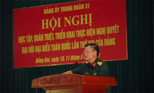 Trung đoàn 31, Sư đoàn 309: Học tập Nghị quyết Đại hội XIII của Đảng