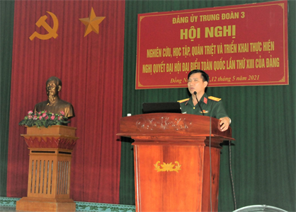 Trung đoàn 3, Sư đoàn 9 học tập, quán triệt nghị quyết Đại hội lần thứ XIII của Đảng