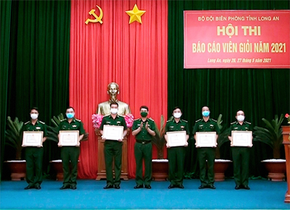 Bộ đội Biên phòng tỉnh Long An tổng kết hội thi Báo cáo viên giỏi năm 2021