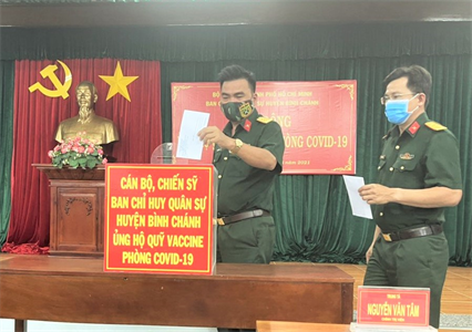 LLVT huyện Bình Chánh ủng hộ "Quỹ vaccine phòng Covid-19"