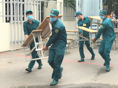 LLVT huyện Củ Chi tích cực làm nhiệm vụ tại khu cách ly phòng, chống dịch