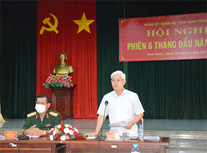 Đảng ủy Quân sự tỉnh Bình Phước hội nghị phiên 6 tháng đầu năm 2021